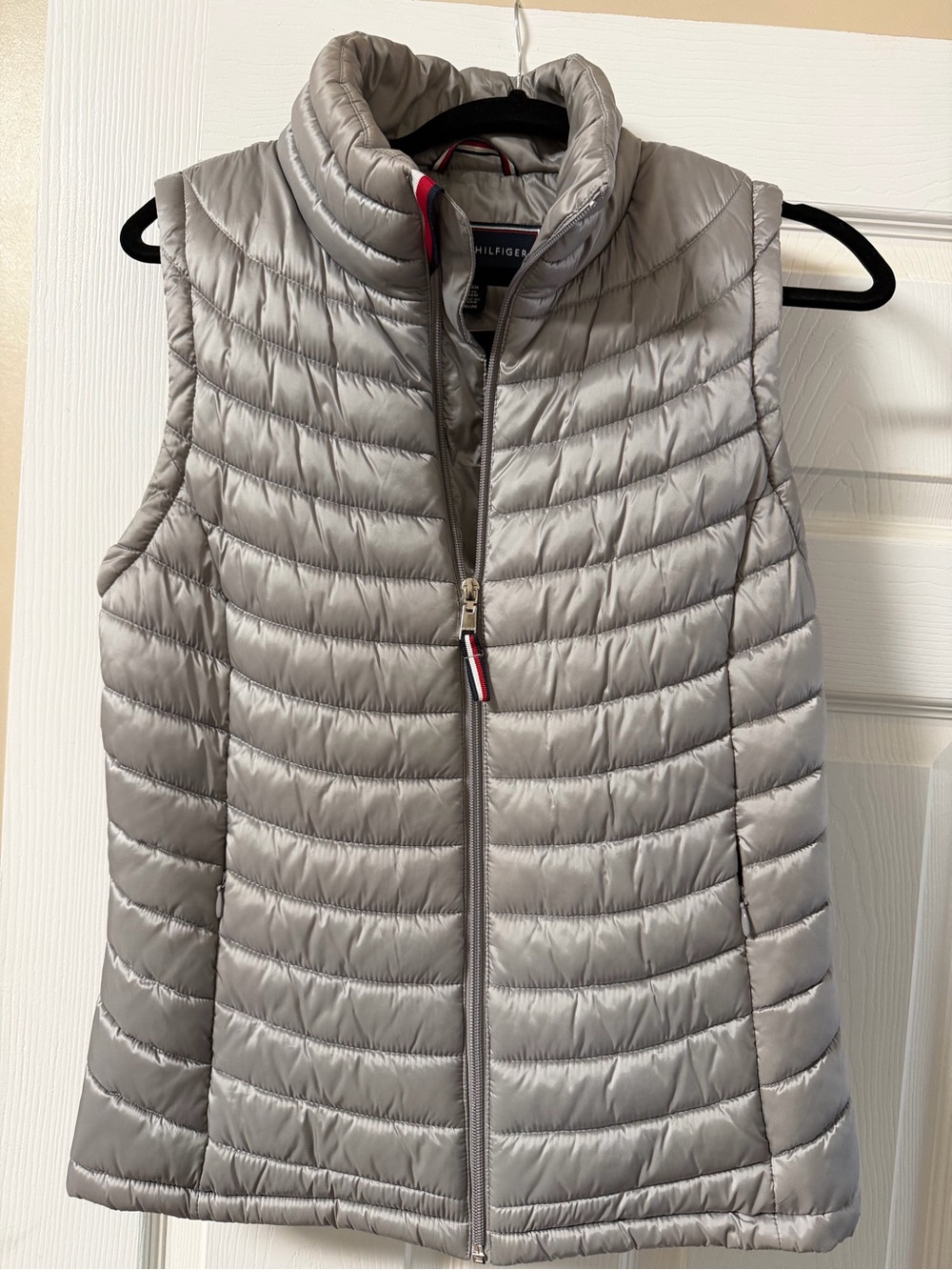 Tommy Hilfiger Silver Quilted Packable Puffer Vest